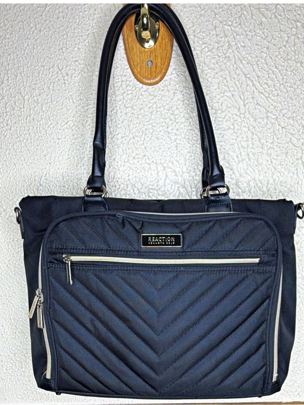 Kenneth Cole Reaction Black Quilted Shoulder Tote